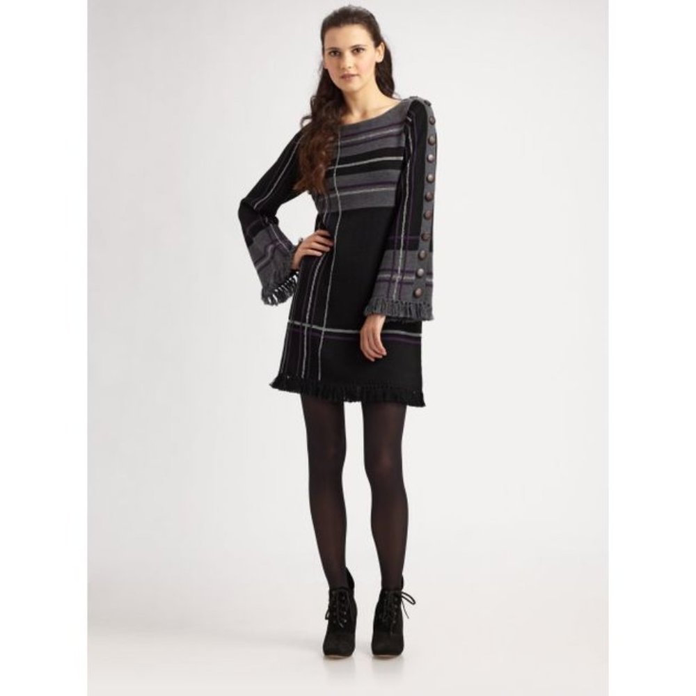 Nanette Lepore Tartan In Tea Sweater Dress